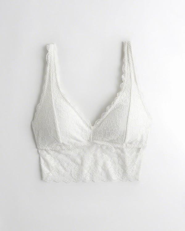 Bralette Hollister Donna Ultra Longline Trianglelette With Removable Pads Bianche Italia (627QLSOY)